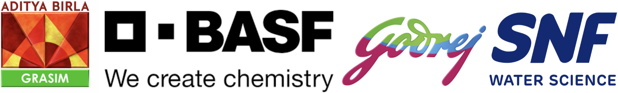 Authorized channel partner: Aditya Birla Grasim, BASF, Godrej Industries, SNF Water Science